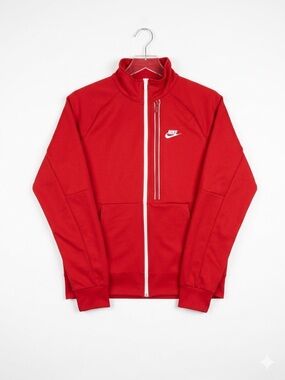 Nike Red Full-Zip Performance Jacket with White Trim